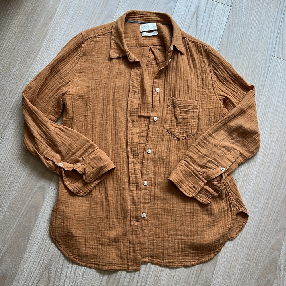 J. Crew Guaze Button shirt in Marigold